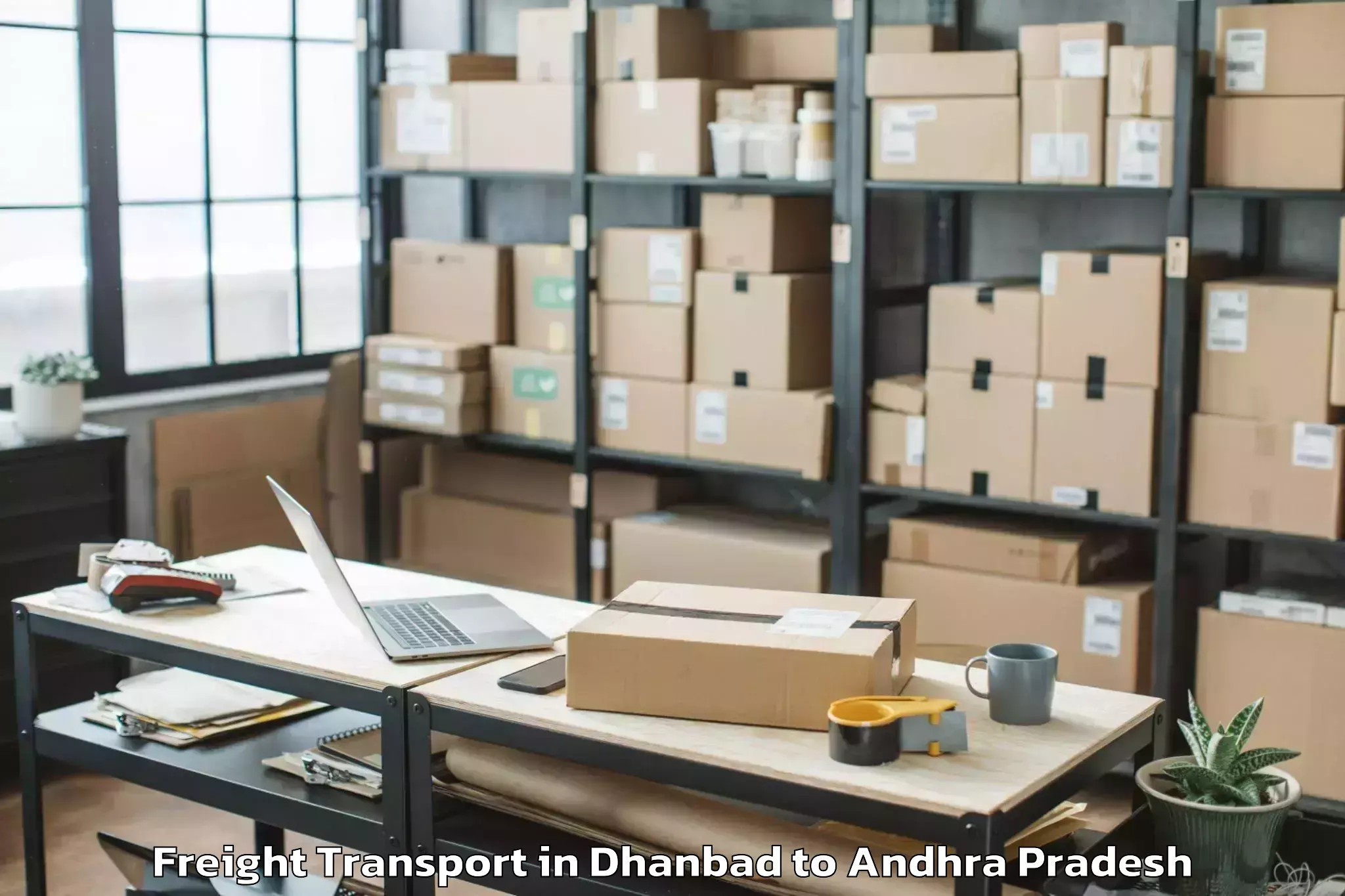 Professional Dhanbad to Laveru Freight Transport